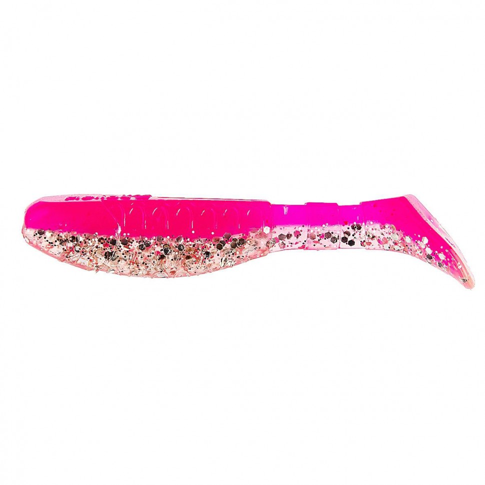 Виброхвост Helios Chubby 3,55"/9 см, цвет Silver Sparkles & Pink 5 шт HS-4-035 , 